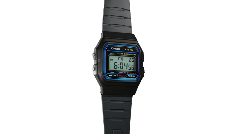 Assembled Custom Casio F-91W with inverted LCD display